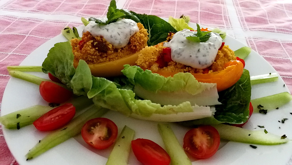 Gevulde paprika met Marokaanse couscous